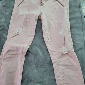 Guess Light Pink Denim with Zipper Accent